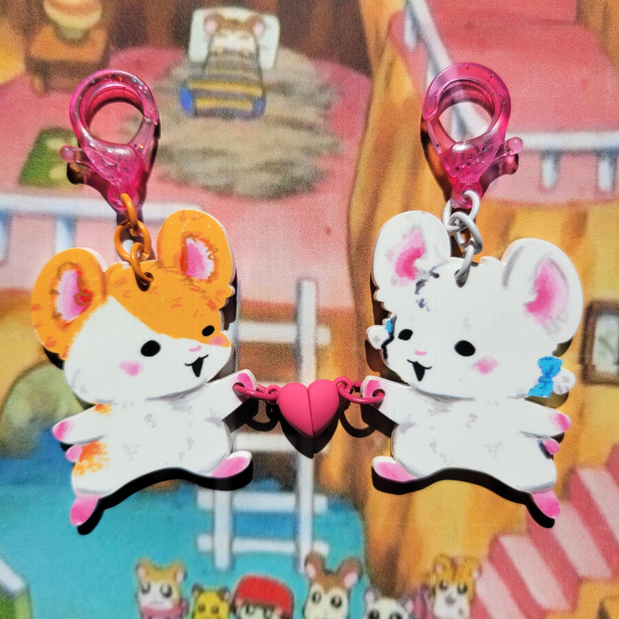 Ham Ham Heartbreak Magnet Buddy Charms - approx 2'' tall; findings sourced & attached in-house
