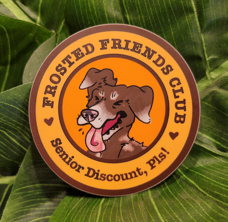 "Frosted Friends Club" Sticker; 3 inches