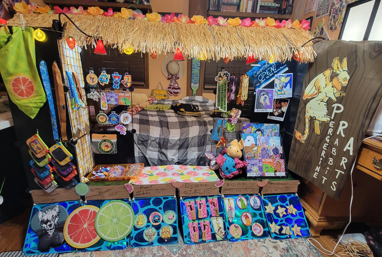 Mock setup for 6 x 2 ft tables (5ft height restriction; No Apparel)