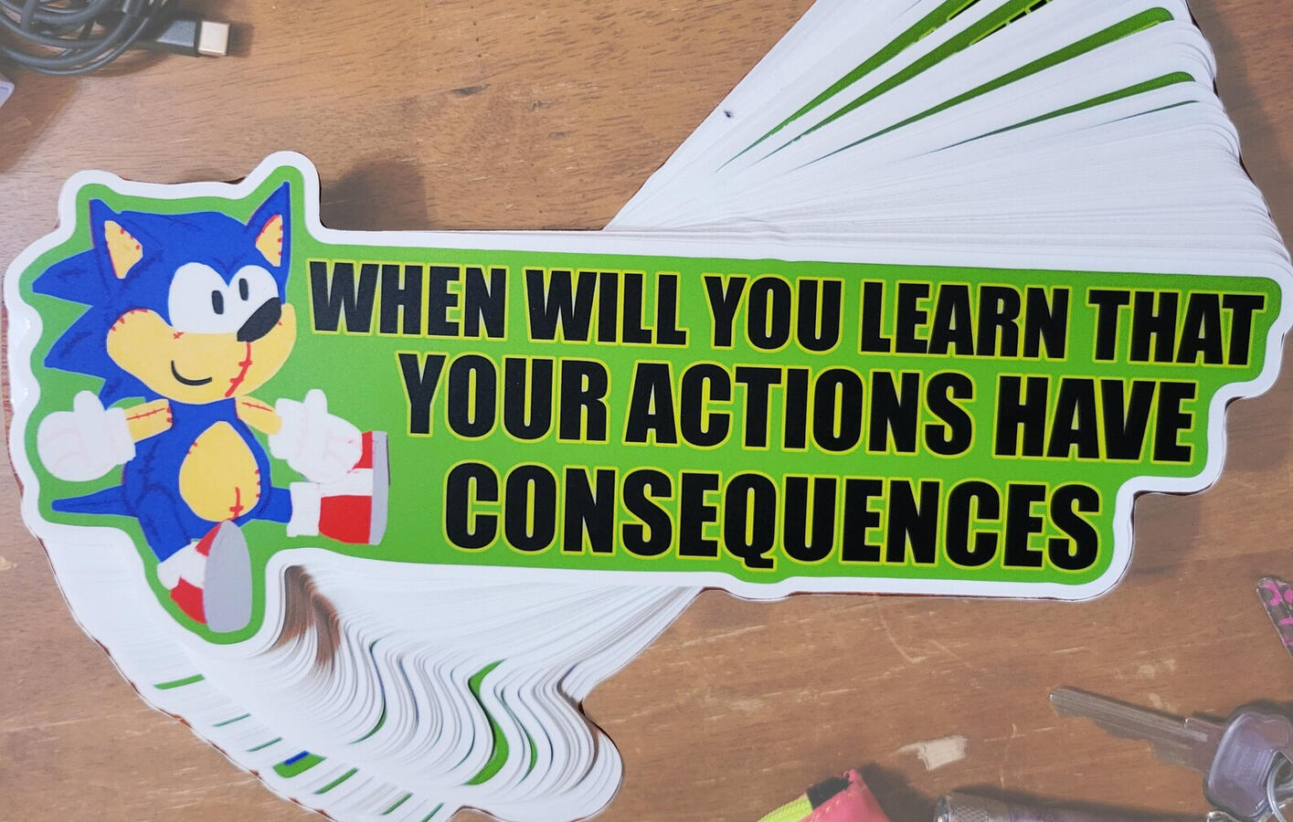 Bumper Sticker based on the infinite wisdom of SammyClassicSonicFan
