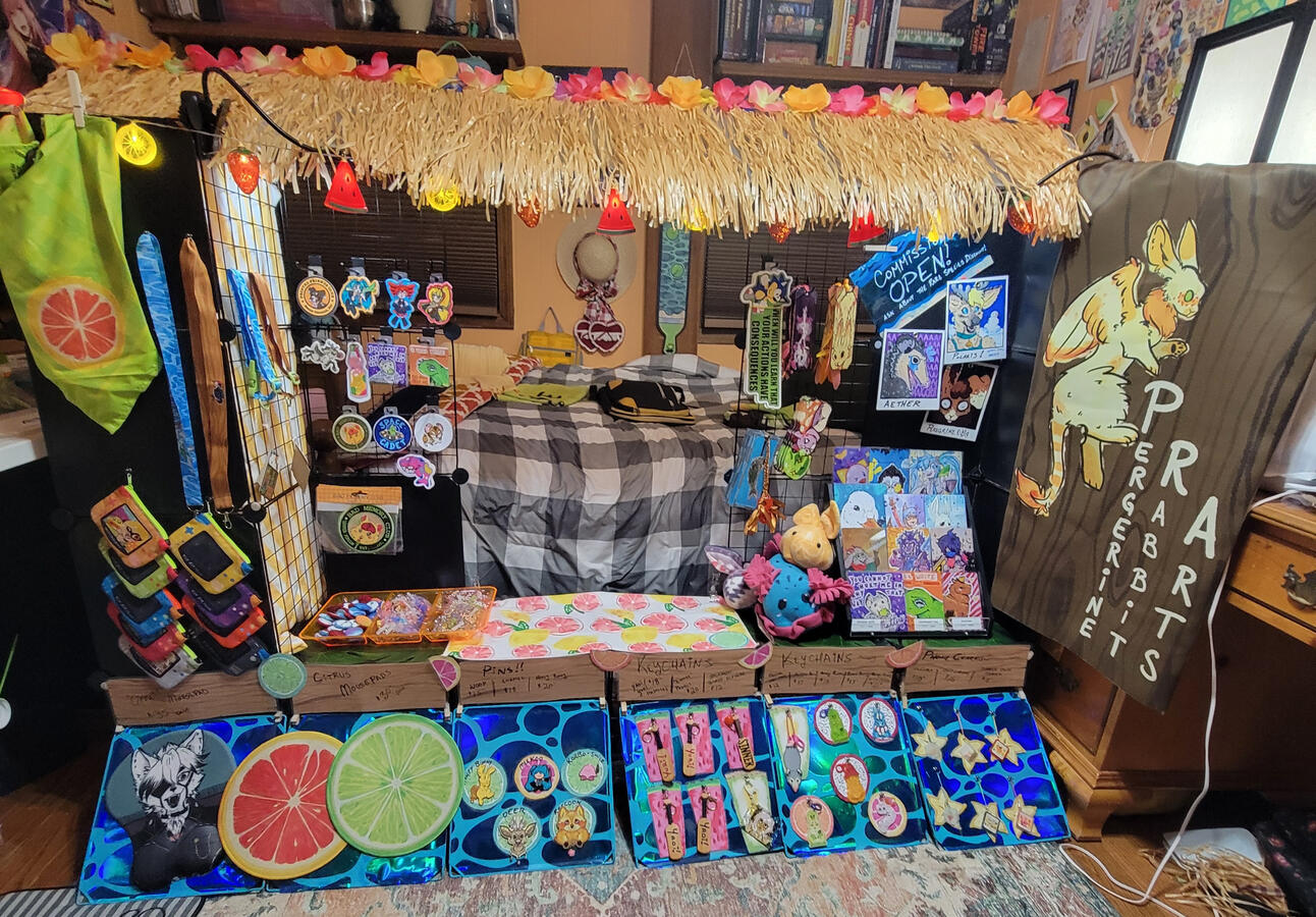 Mock setup for 6x2ft tables; 5ft off-table height restriction