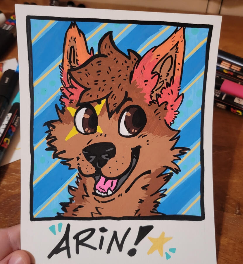 Anime Boston 2024 polaroid-style Character Badge