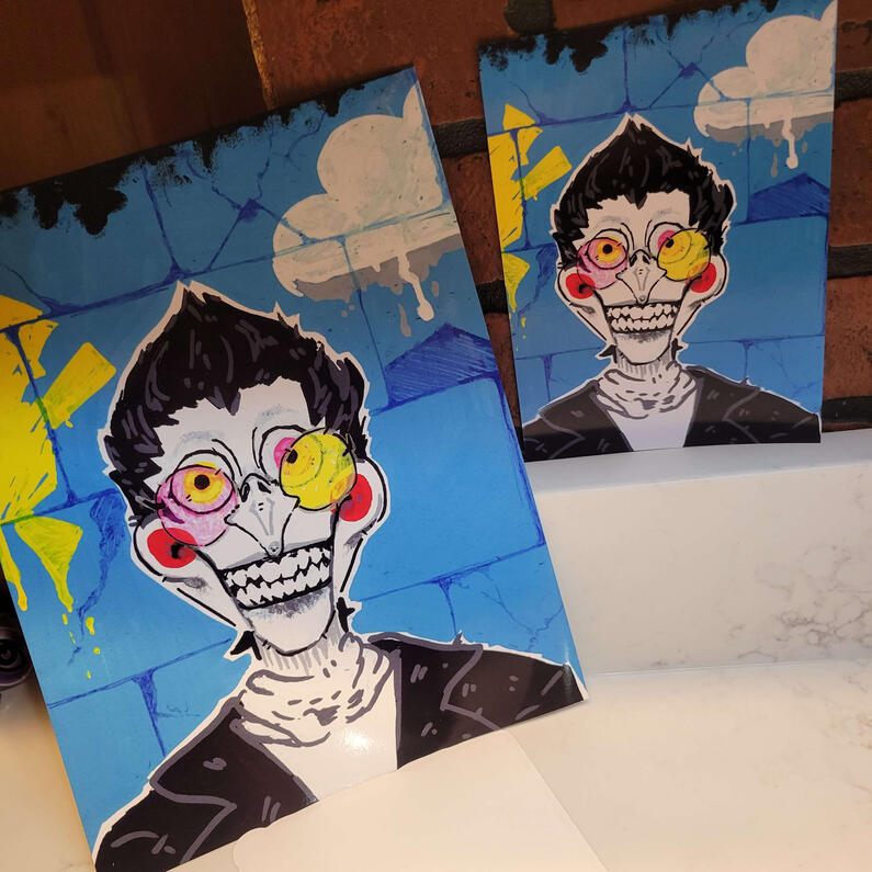 Various stages of Spam- "I think you can perfectly replicate my thumbprint off of some of the blending i did at the top-"