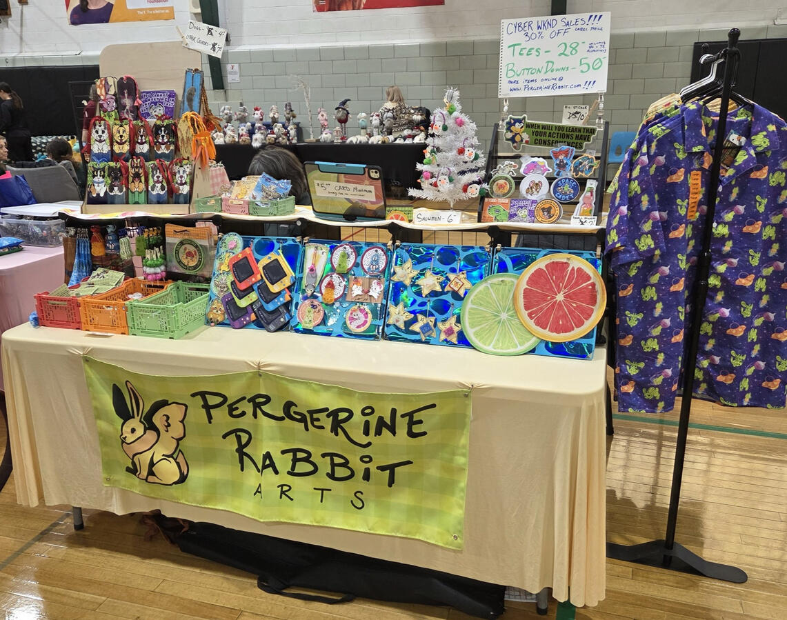 local christmas show; 6ft table &amp; 2 ft garment Rack. 20 minute set-up, Informed Off Waitlist Night Before.